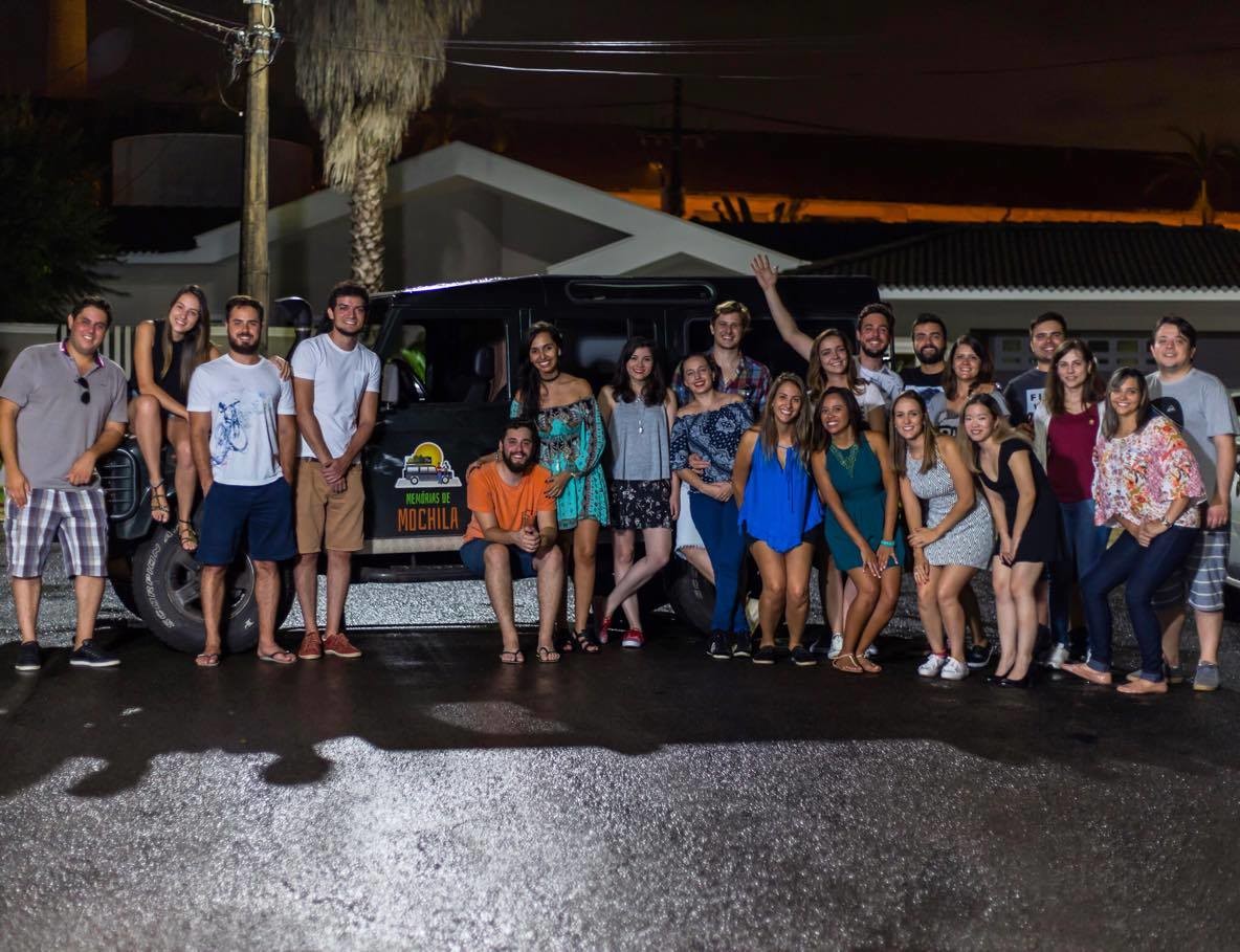 Família e Amigos amigos despedida Memórias de Mochila